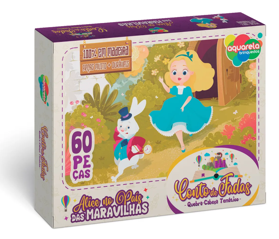 Quebra-Cabeça 60 Peças - Alice no País das Maravilhas