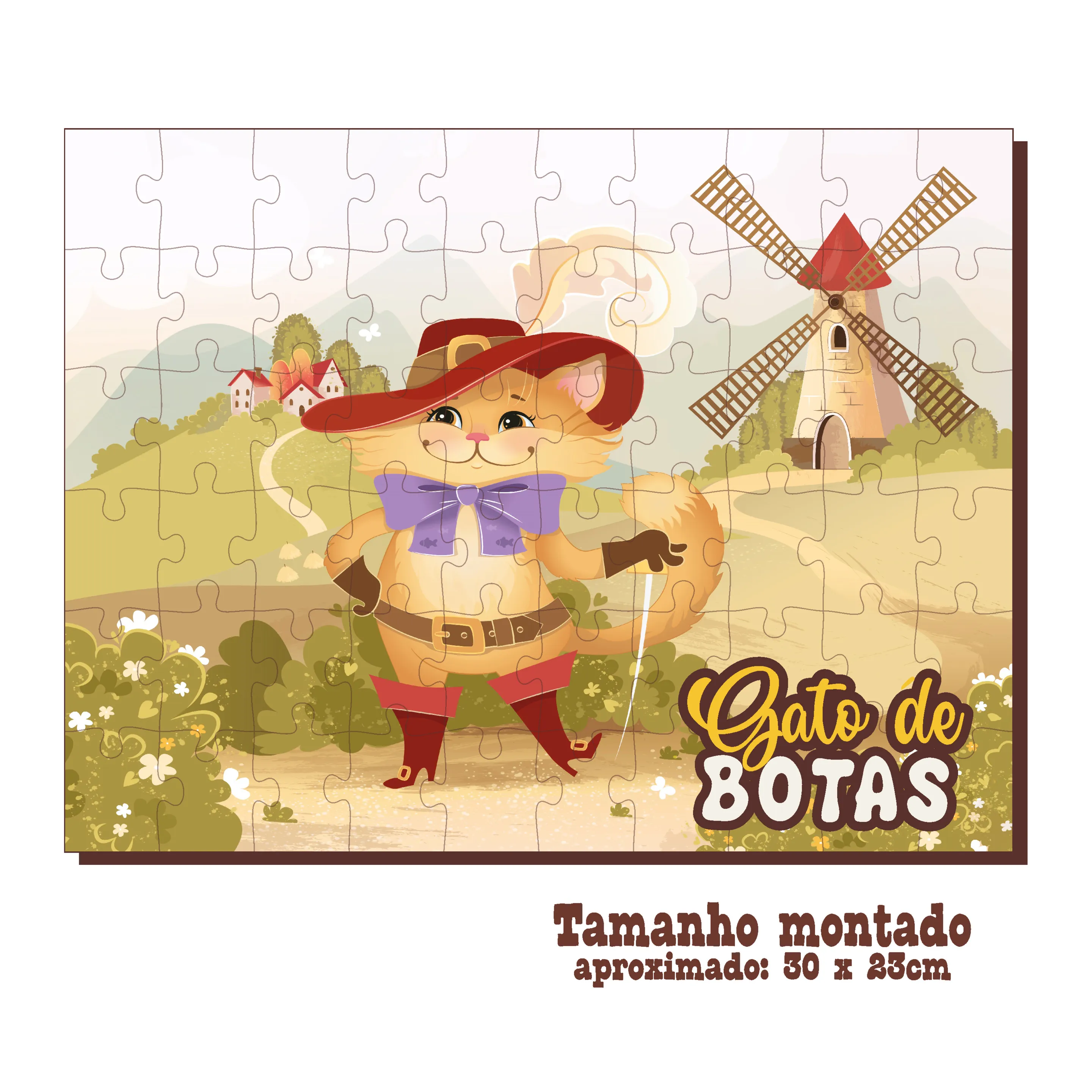 Quebra-Cabeça 60 Peças - Gato de Botas