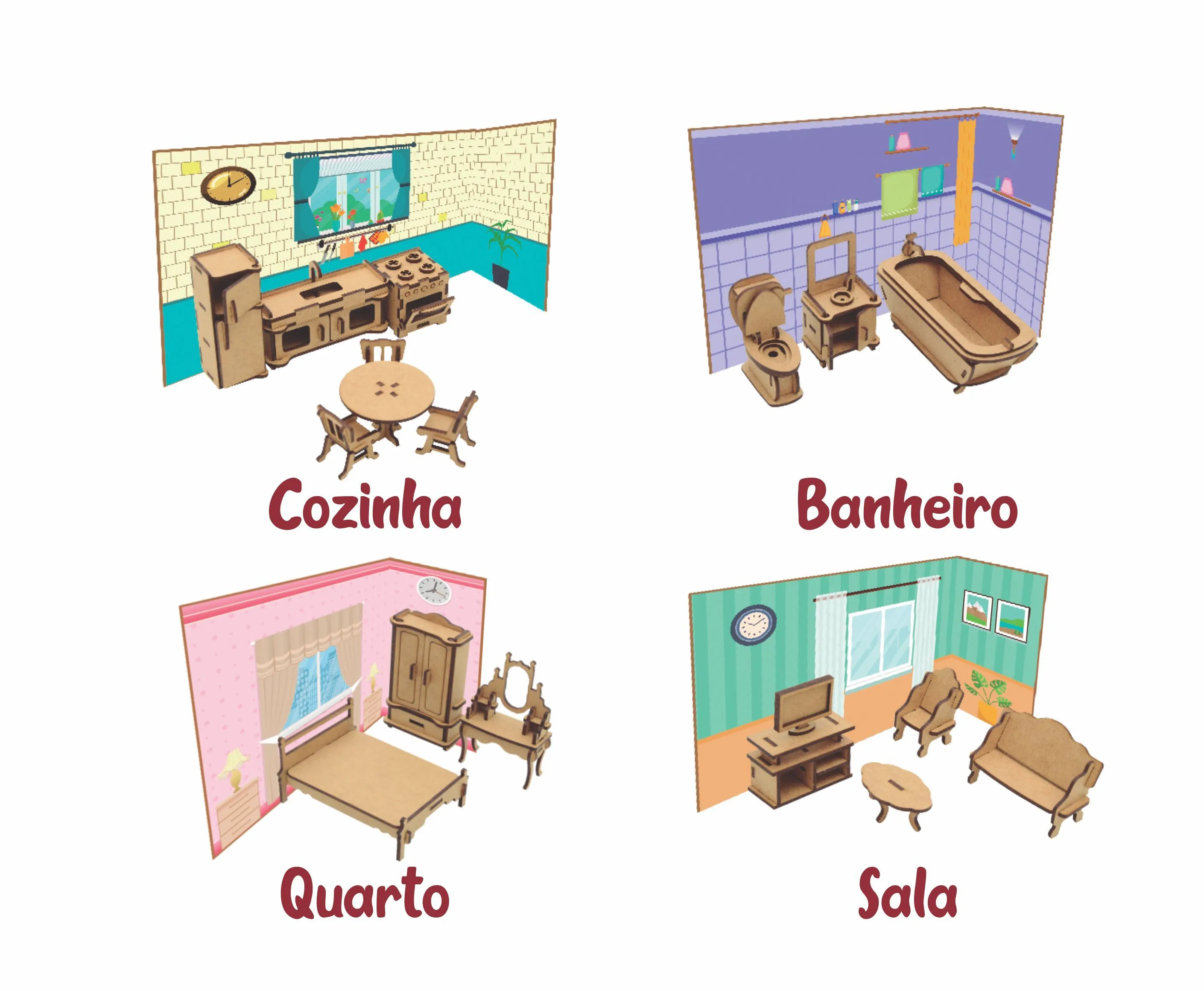 Móveis e Ambientes para Bonecas