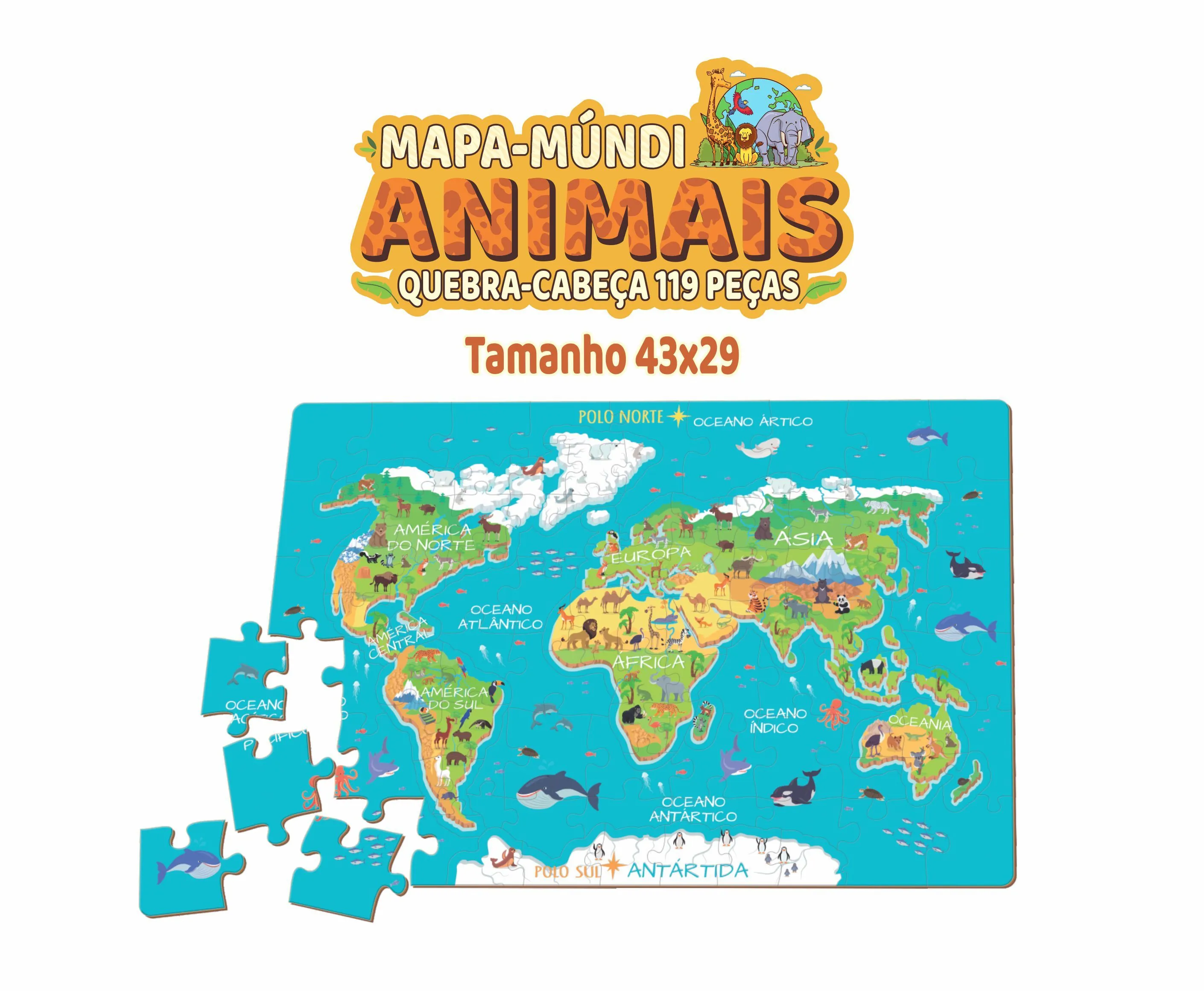 Mapa-Múndi Animais
